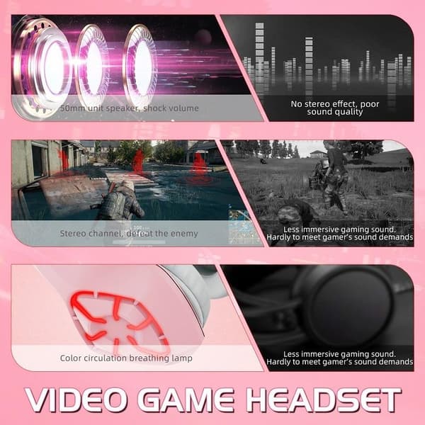 Gaming Headset - PC / Hörlurar GS-1000 med LED