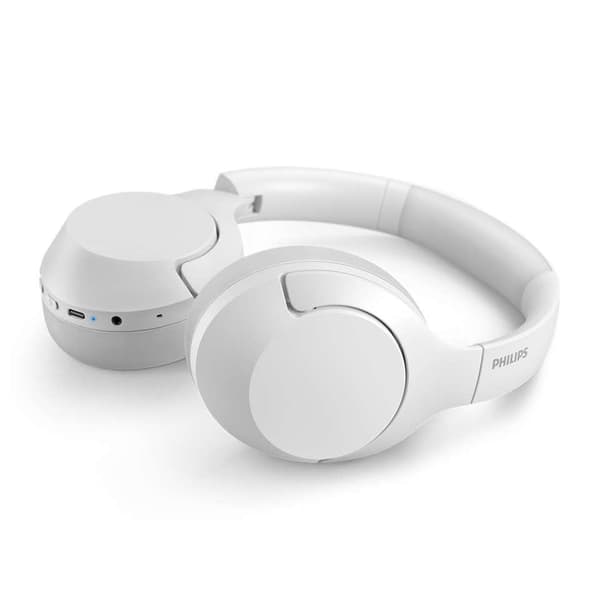 Philips TAH8506 - Hörlurar med mikrofon - cirkumaural - Bluetooth - trådlös, trådbunden - aktiv brusreducering - 2,5 mm kontakt - vit