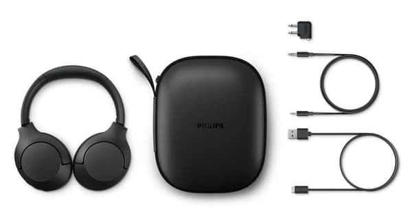 Philips TAH8506BK Trådløse Over Ear-hovedtelefoner med Noise Cancelling Pro, Trådløse hovedtelefoner til voksne, Foldbare Over Ear-hovedtelefoner med