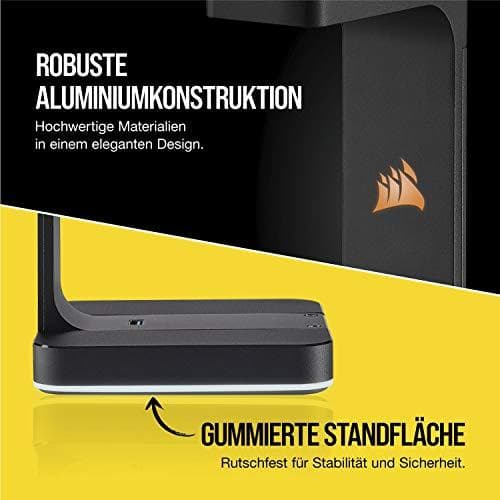 Corsair Gaming ST100 RGB Premium kuulokejalusta - Äänikortti - 16-bittinen - 48 kHz - Stereo - USB 3.1 Gen 1