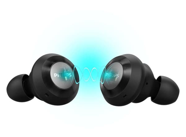Philips TAT8505BK - Ægte trådløse hovedtelefoner med mikrofon - i øret - Bluetooth - aktiv støjreduktion