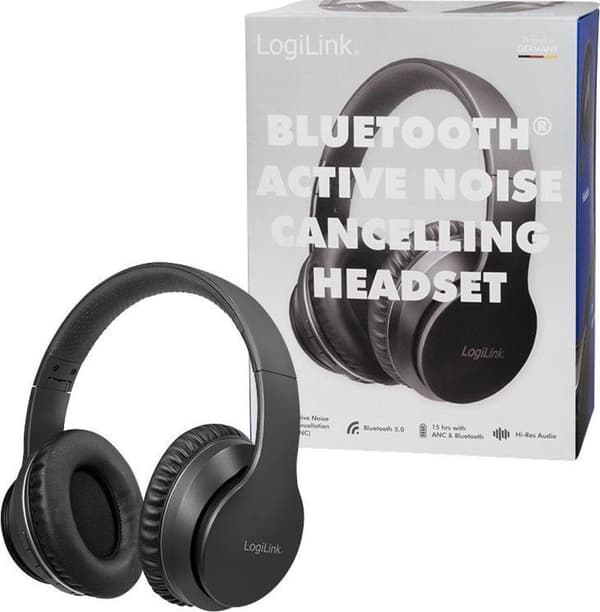 LogiLink BT0053 hovedtelefoner/headset Pandebånd Sort