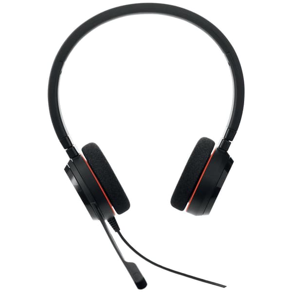 Jabra Evolve 20 MS Duo USB (huvudband), USB-anslutning med mute-knapp och volymkontroll på kabeln/certifierad för Microsoft (4999-823-109)