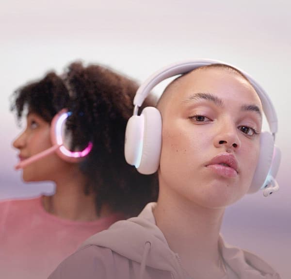 Logitech G735 Aurora - Trådlöst spelheadset - Bluetooth - Vit