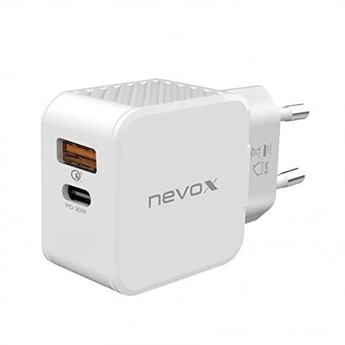 Nevox USB PD Type C + QC3.0 Oplader 30Watt, Hvid