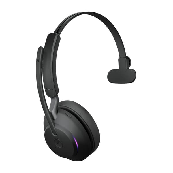 Jabra Evolve2 65 MS Mono + Stand - Bluetooth Headset - Med Stand - On Ear - Vendbar - Bluetooth - Trådløs