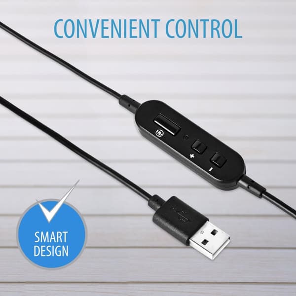 V7 Essentials - headset - on-ear - kablet - USB - sort