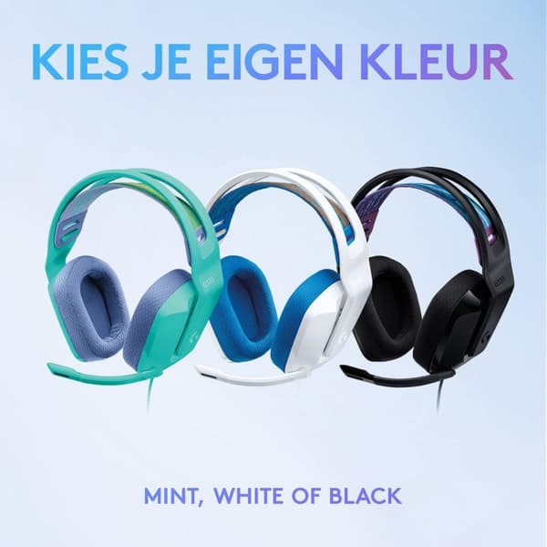 Logitech G335 - Langalliset pelikuulokkeet - PC, Playstation, Xbox, Switch - valkoinen