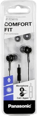Miniatyrbild 1 av 3: Panasonic RP-TCM115E-K In-Ear-Hörlurar, svarta