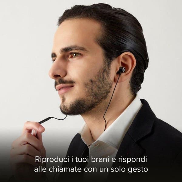 Stereo earset Type-C-kontakt med mikrofon, svart färg
