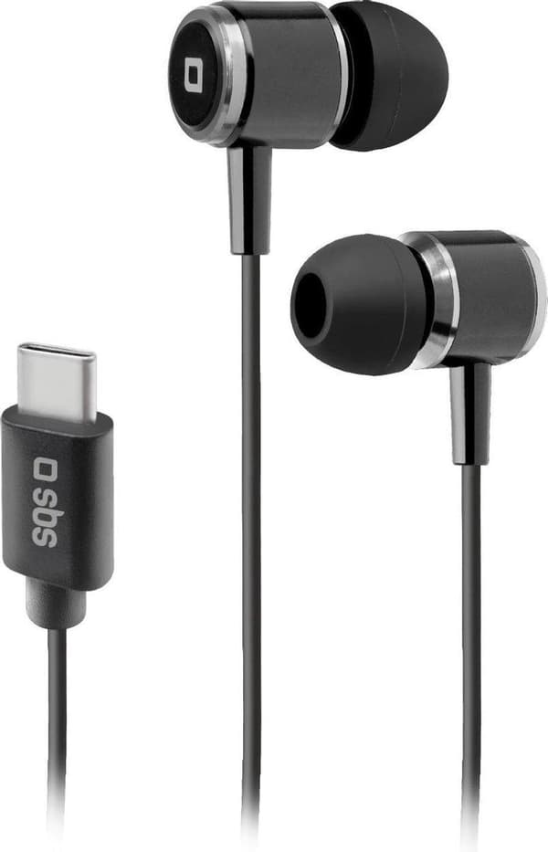 Stereo earset Type-C-kontakt med mikrofon, svart färg