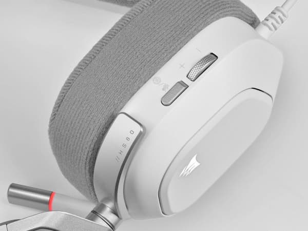 Corsair HS80 RGB USB Premium Dolby Audio 7.1 Surround Gaming Headset - Vit - PC