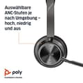 Miniatyrbild 3 av 6: Poly Voyager Focus 2 UC - Headset - on-ear - Bluetooth - trådlös, trådbunden - aktiv brusreducering - adapter USB-C via Bluetooth - med laddningsstati