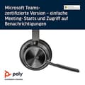 Miniatyrbild 4 av 6: Poly Voyager Focus 2 UC - Headset - on-ear - Bluetooth - trådlös, trådbunden - aktiv brusreducering - adapter USB-C via Bluetooth - med laddningsstati