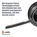 Miniatyrbild 5 av 6: Poly Voyager Focus 2 UC - Headset - on-ear - Bluetooth - trådlös, trådbunden - aktiv brusreducering - adapter USB-C via Bluetooth - med laddningsstati