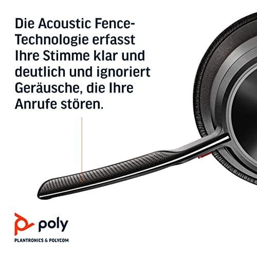 Poly Voyager Focus 2 UC - Headset - on-ear - Bluetooth - trådlös, trådbunden - aktiv brusreducering - adapter USB-C via Bluetooth - med laddningsstati