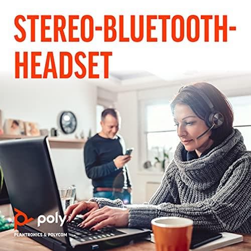 Poly Voyager Focus 2 UC - Headset - on-ear - Bluetooth - trådlös, trådbunden - aktiv brusreducering - adapter USB-C via Bluetooth - med laddningsstati