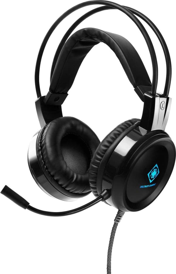 DELTACO GAMING GAM-105 Gaming headset - 50 mm element - LED - Sort