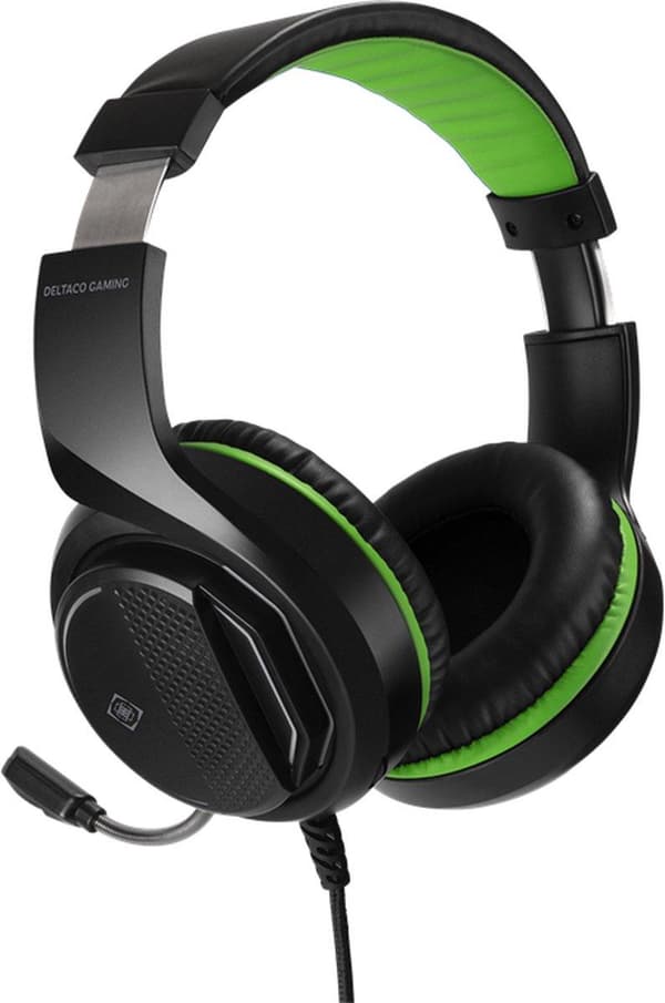 Deltaco Gaming Stereo Gaming Headset til Xbox Series S/X, 1x 3,5 mm stik - sort/grøn