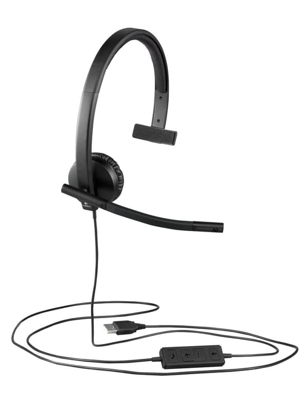 Logitech USB Headset H570e - Headset - över örat - vertikal (981-000571)