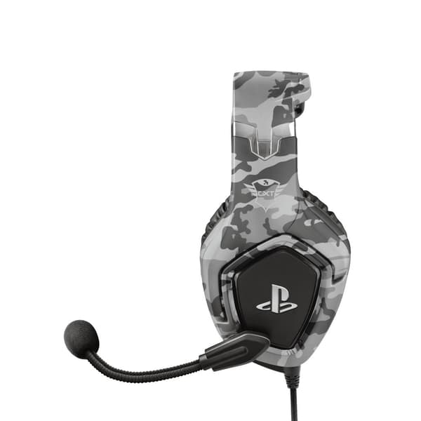 Trust GXT 488 Forze – Spelheadset – Officiellt licensierat – Lämplig för PS4 & PS5 / Camo Grey