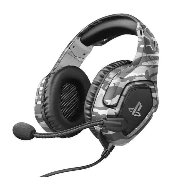 Trust GXT 488 Forze – Spelheadset – Officiellt licensierat – Lämplig för PS4 & PS5 / Camo Grey
