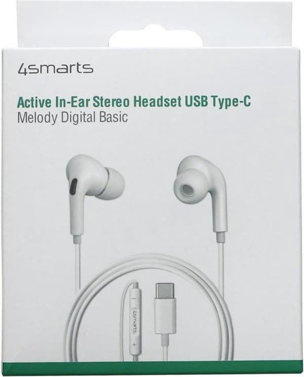 4Smarts Melody Digital Basic -kuuloke USB-C -nappikuulokkeet valkoiset
