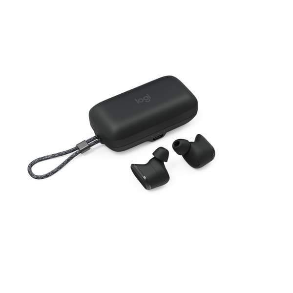 Logitech Zone True Wireless - Todelliset langattomat kuulokkeet mikrofonilla - In-ear - Bluetooth - aktiivinen melunvaimennus - Grafiitti