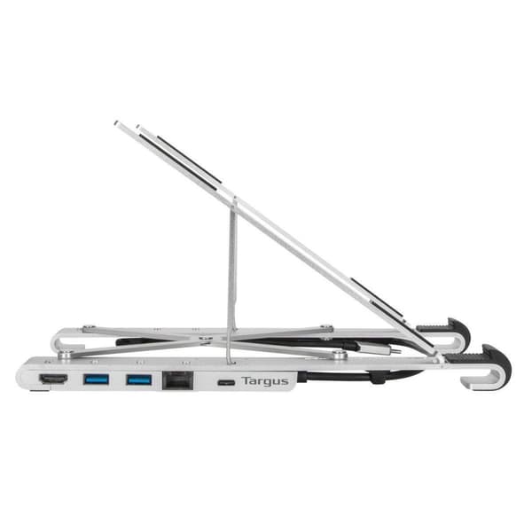 Targus bærbart stativ med integreret dockingstation + notebookholder - USB-C 3.2 Gen 1 / Thunderbolt 3 - HDMI - GigE