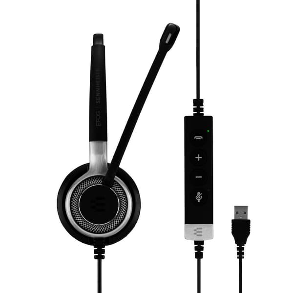 EPOS I SENNHEISER IMPACT SC 635 USB-C - headset - on-ear - kablet - aktiv støjreduktion - 3,5 mm stik, USB-C - sort, sølv