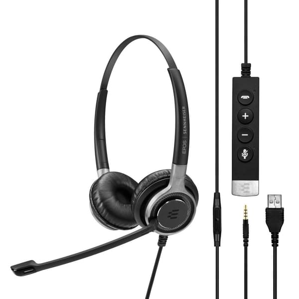 EPOS I SENNHEISER IMPACT SC 665 USB - Headset - on-ear - trådbunden - USB, 3,5 mm kontakt - svart, silver