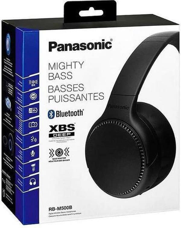 Panasonic RB-M500BE-K Bluetooth, Kaapeli HiFi Over Ear kuulokkeet Musta