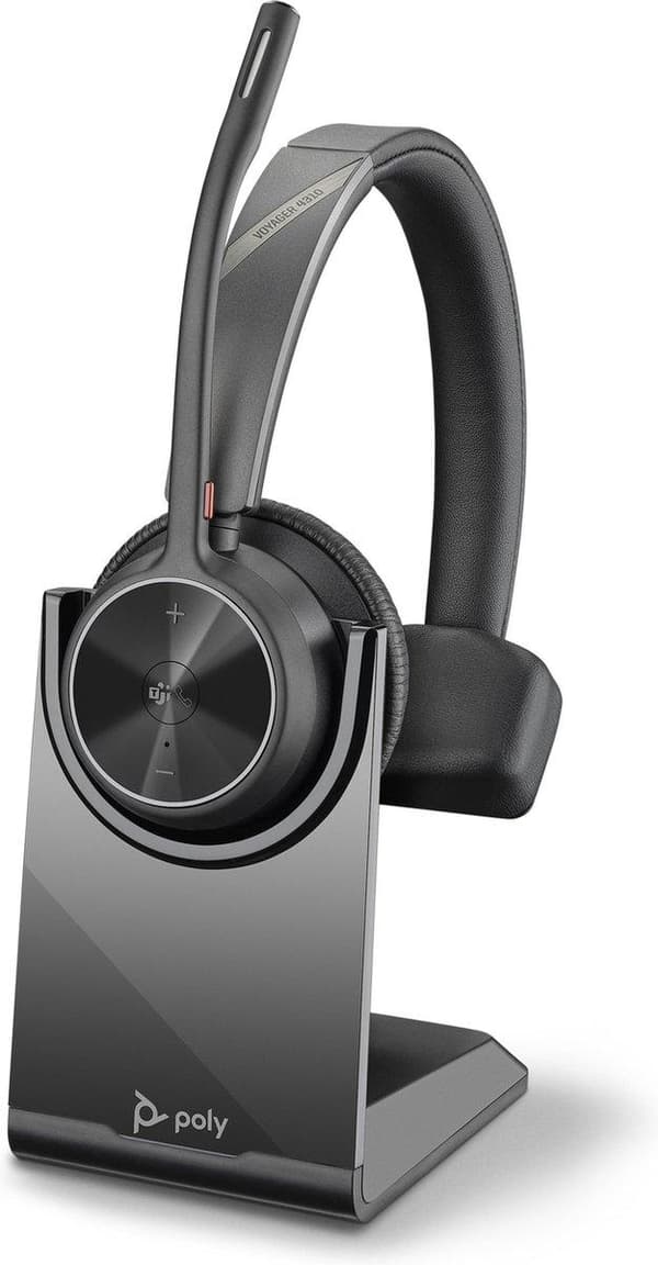 POLY Voyager 4310 UC Headset Hovedbøjle USB Type-A Bluetooth Opladningsetui Sort
