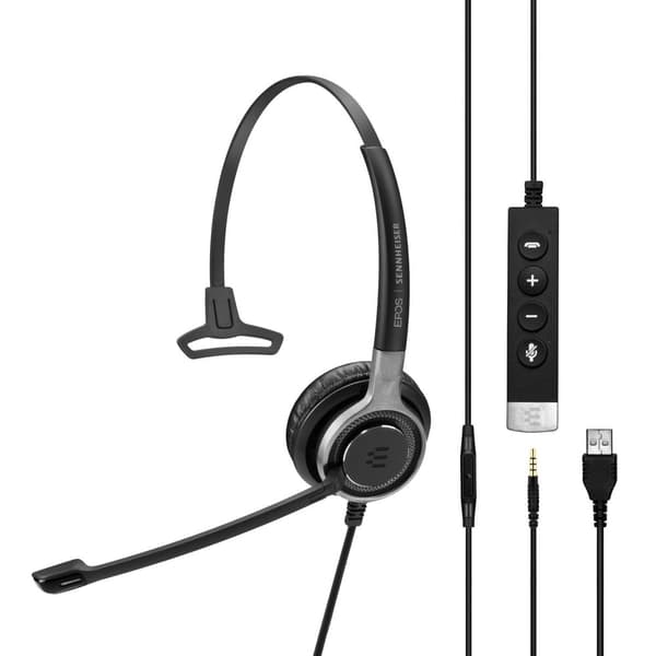 EPOS I SENNHEISER IMPACT SC 635 USB - Headset - on-ear - kablet - USB, 3,5 mm stik - sort, sølv