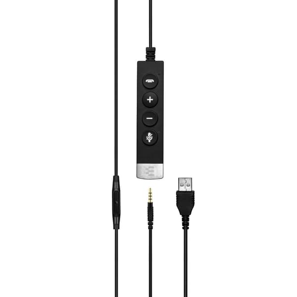 EPOS I SENNHEISER IMPACT SC 635 USB - Headset - on-ear - kablet - USB, 3,5 mm stik - sort, sølv