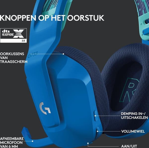Logitech G733 LIGHTSPEED trådlöst spelheadset - PS5/PS4 & PC - Blå
