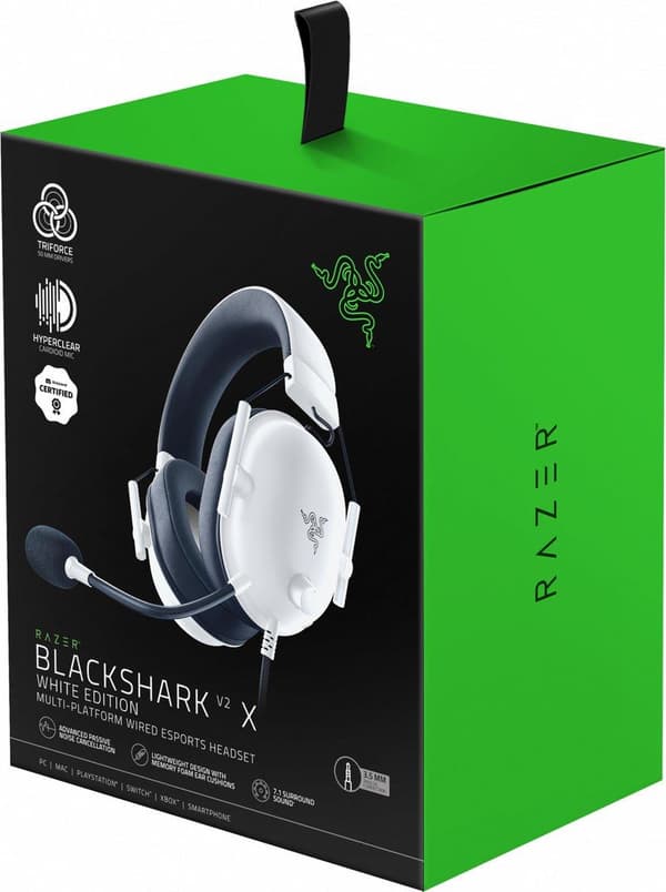 Razer Blackshark V2 X Headset - Hvid