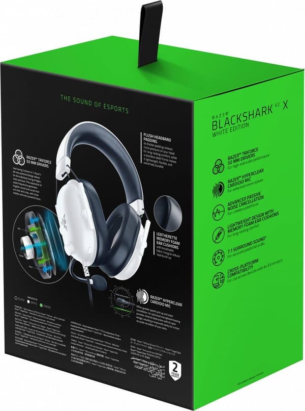 Razer Blackshark V2 X Headset - Hvid