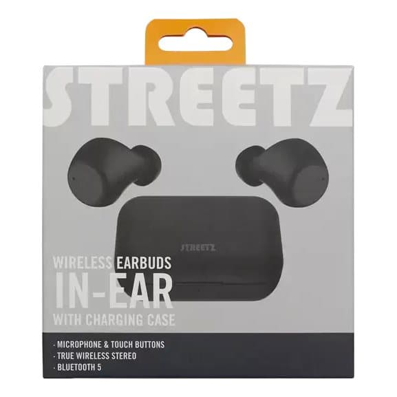 STREETZ Trådlösa Hörlurar, In-Ear, BT 5, TWS - Svart