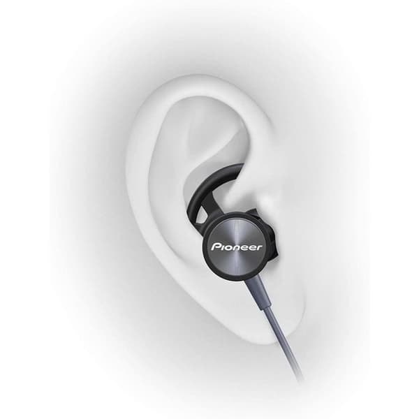 Pioneer SE-E5T(H) In-Ear Sport/Active Header med Clip (kontroll, mikrofon, lätt och bekväm, vattenavvisande (IPX4), 3,5 mm kontaktkontakt, för iPhone,