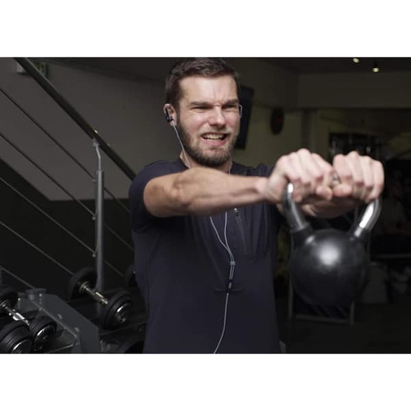 Pioneer SE-E5T(H) In-Ear Sport/Active Header med Clip (kontroll, mikrofon, lätt och bekväm, vattenavvisande (IPX4), 3,5 mm kontaktkontakt, för iPhone,