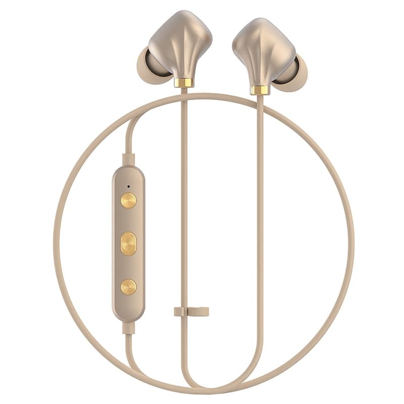 Happy Plugs | Ear Piece II In-Ear hörlurar | Trådlös Bluetooth med inbyggd fjärrkontroll och mikrofon - Matt Guld