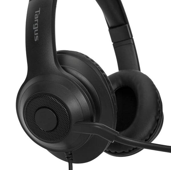 Targus AEH102GL - Headset - on-ear - cabriolet - kablet - USB-A - støjisolering - sort (AEH102GL)