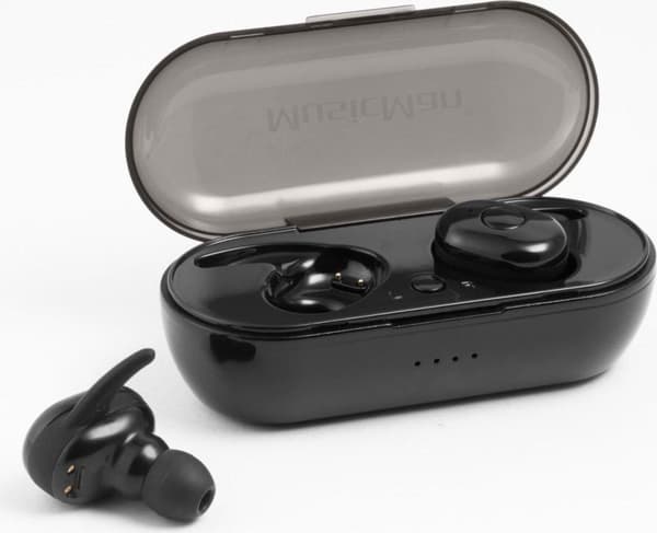 Technaxx BT-X49 fuldt trådløst In-ear headset - med opladningsetui - Sort