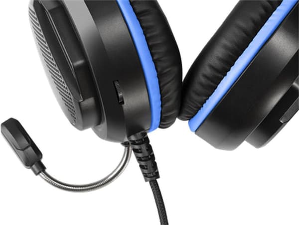 Deltaco Gaming Stereo Gaming Headset PS5:lle, 1 x 3,5 mm liitin - musta/sininen