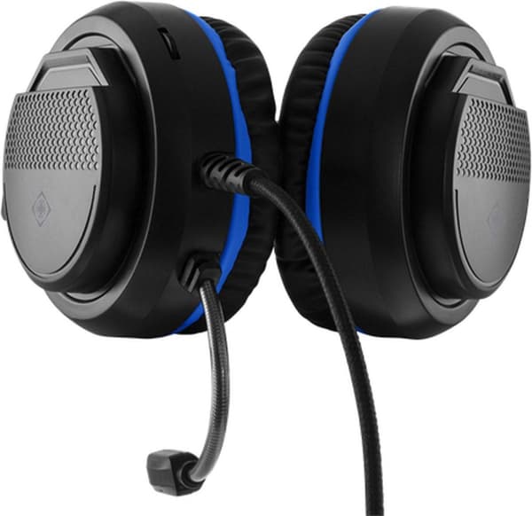 Deltaco Gaming Stereo Gaming Headset PS5:lle, 1 x 3,5 mm liitin - musta/sininen