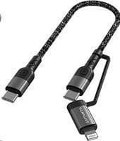 4smarts ComboCord CA - USB-kabel - USB, USB-C (M) till USB-C (M) 3 A - 1,5 m - monokrom (468626)