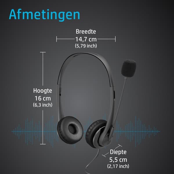 HP G2 - Headset - on-ear - trådbunden - 3,5 mm plugg - kolsvart - för EliteBook 645 G9, 655 G9, ENVY 13, ENVY x360, Fortis 14 G10, Pavilion Gaming 15,