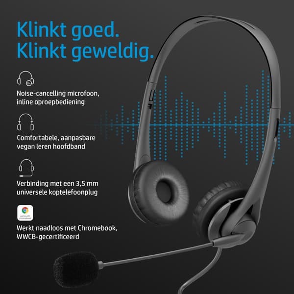 HP G2 - Headset - on-ear - trådbunden - 3,5 mm plugg - kolsvart - för EliteBook 645 G9, 655 G9, ENVY 13, ENVY x360, Fortis 14 G10, Pavilion Gaming 15,