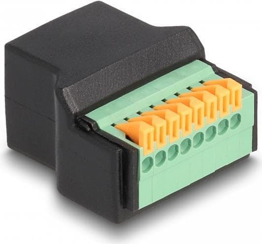 Delock - Netværksadapter - RJ-45 (F) til klemrække - sort, grøn (66948)